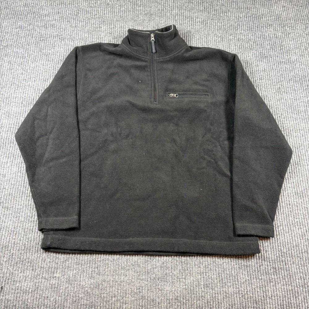 GAP Pullover Men's S Black‎ Fleece 1/4 Zip Jacket Long Sleeve Mock Neck Pocket